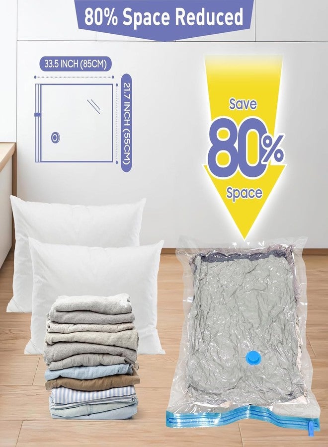 LUXJET 10 Pack Large Vacuum Storage Bags with Hand Pump, 80% Storage Space Saving, Sturdy Leak-Free Space Saver Vacuum Seal Bags for Clothing, Vacuum Compression Bags for Travel Lugggage - Image 2